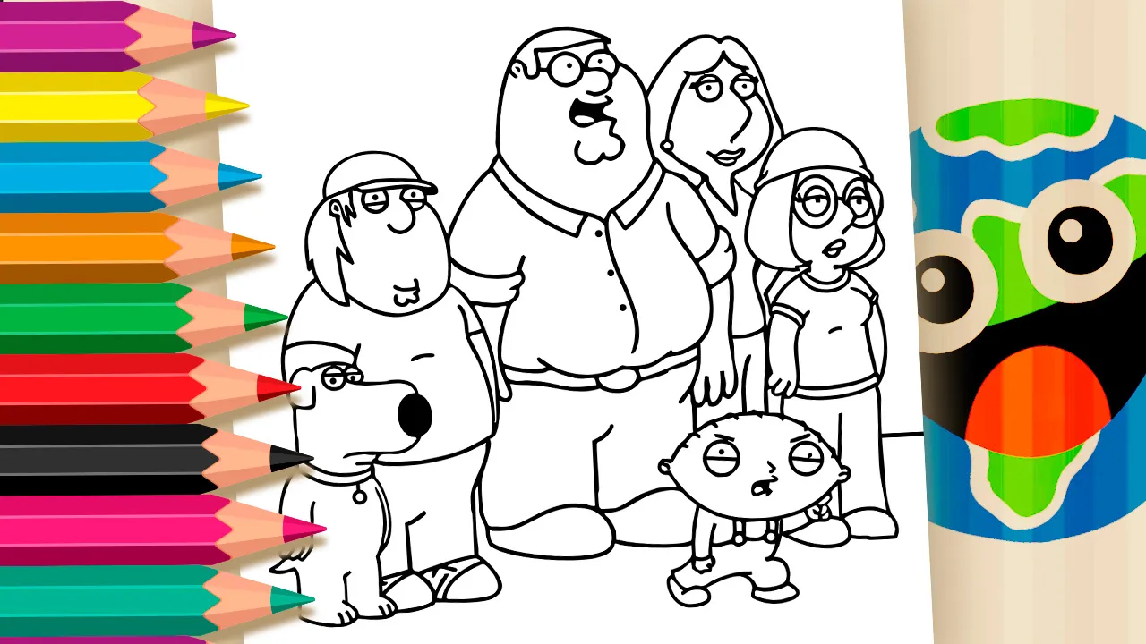 Colorir Family Guy Online — Todos os Personagens em Um Só Desenho!