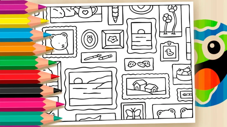 Desenho para colorir 🎨 Mural para Colorir de Desenho Kawaii