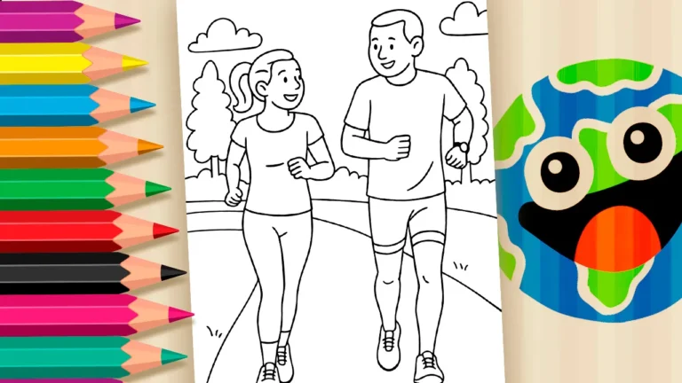 Desenho para colorir 🏃‍♂️ Colorir Online: Corrida ao Ar Livre para Imprimir ou Pintar no Navegador