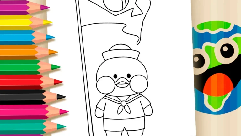 Desenho para colorir Pinte o Patinho Paper Duck Marinheiro: Homenagem ao Dia do Marinheiro!