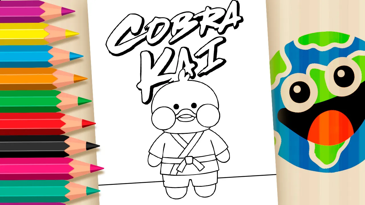 PATO COBRA KAI PARA COLORIR ONLINE: Liberte seu Espírito Lutador com o Paper Duck Karateca!