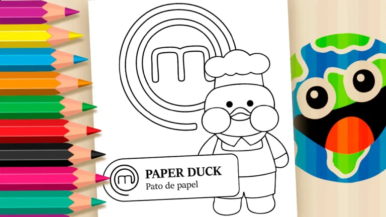 Desenho para colorir 🦆 MasterChef Paper Duck: Pinte o Patinho Mais Chef do Mundo! 🧑‍🍳