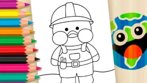 Desenho para colorir Colorir Paper Duck Trabalhador — Desenho Online Grátis para Pintar