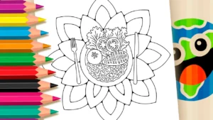 Desenho para colorir Prato Saudável para Colorir – Arte Criativa e Consciente no Seu Navegador 🍅🥗🖍️