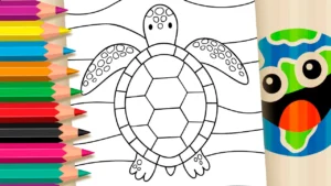 Desenho para colorir Mergulhe neste Oceano de Cores: Pinte uma Tartaruga Marinha!