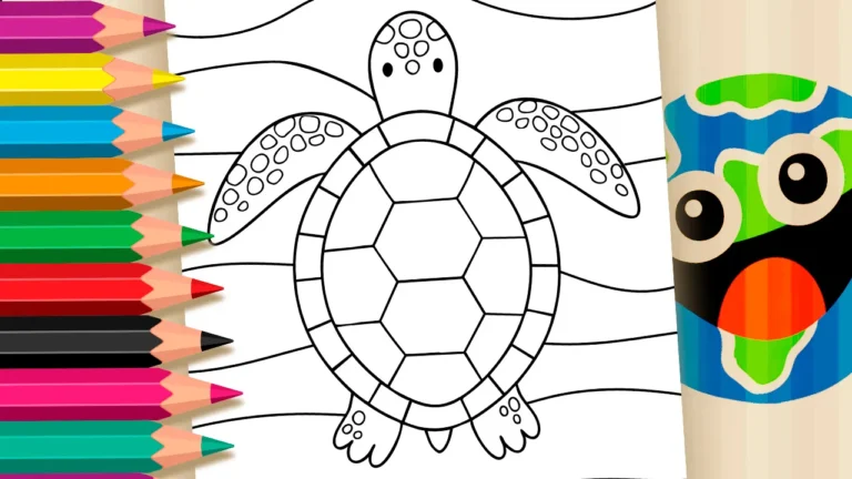 Desenho para colorir Mergulhe neste Oceano de Cores: Pinte uma Tartaruga Marinha!