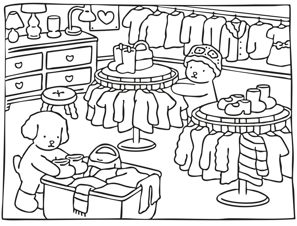 Desenho de Dia de Saldão! Monte sua Vitrine de Cores Neste  Kawaii! para imprimir e colorir - PDF grátis para pessoas de todas as idades