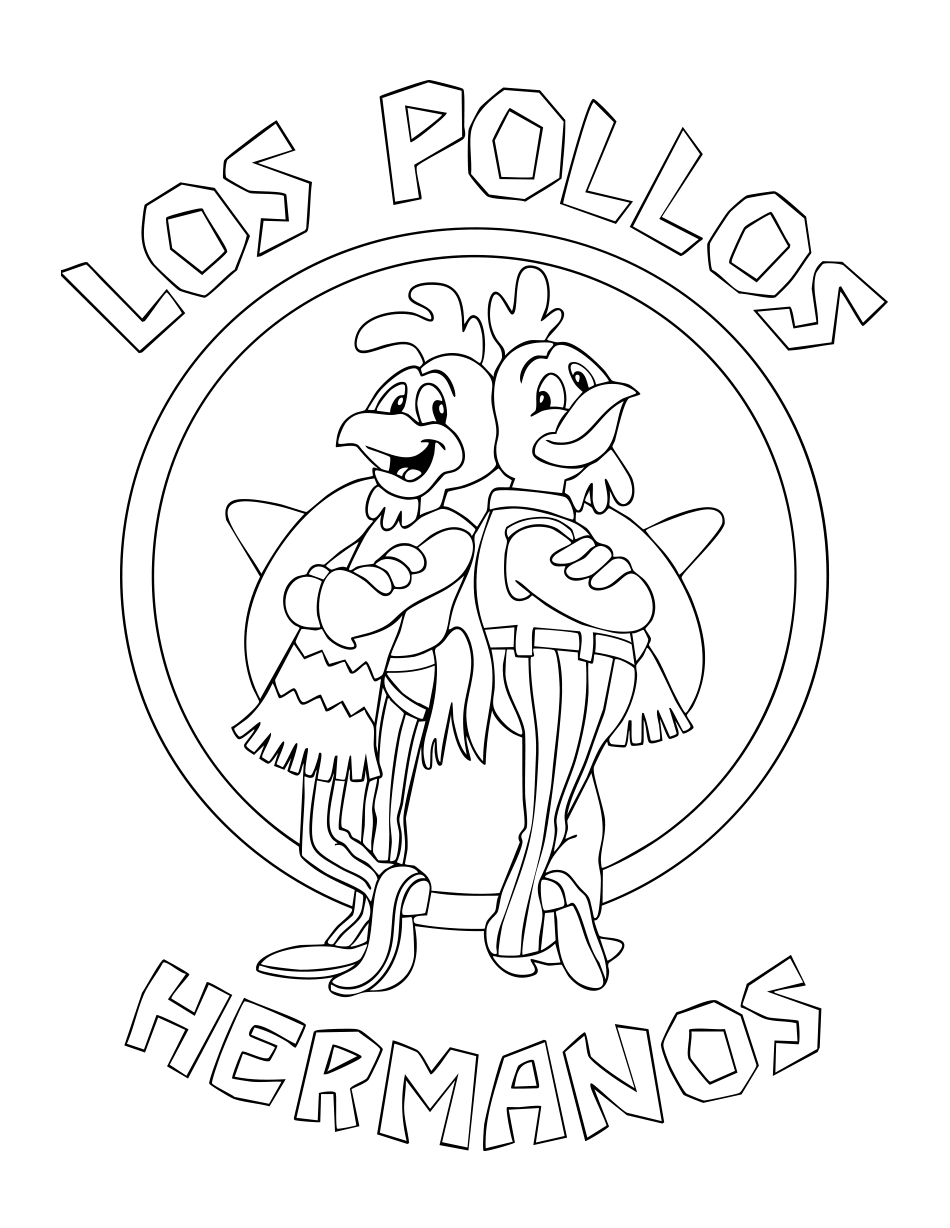 Desenho de Colorir  : Los Pollos Hermanos para imprimir e colorir - PDF grátis para pessoas de todas as idades