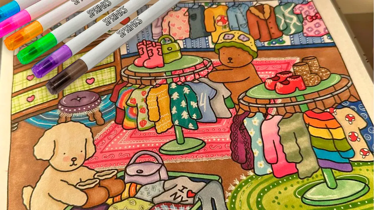 Canetinhas coloridas para colorir desenhos da Bobbie Goods.