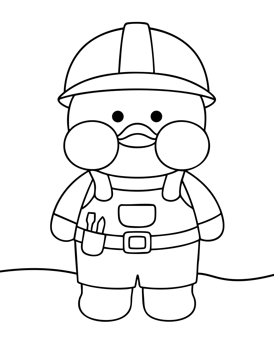 Desenho de Colorir Paper Duck Trabalhador — para imprimir e colorir - PDF grátis para pessoas de todas as idades