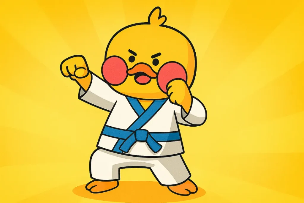 paper duck treinando karate 7381