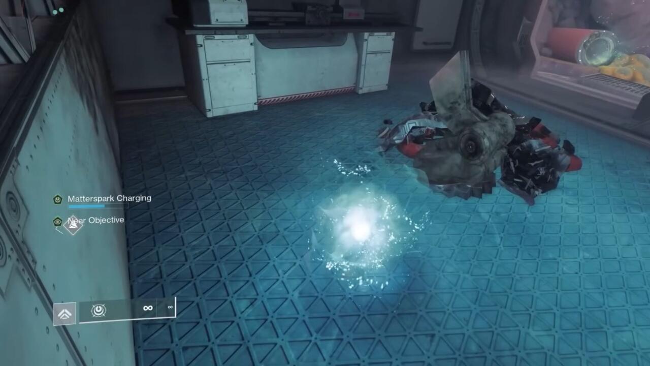Pesquise pilhas de materiais para encontrar as peças da arma Graviton Spike.