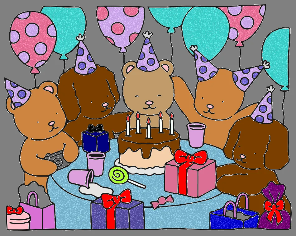 Aniversario do ursinho – Desenho Colorido Online - Imagem Destacada