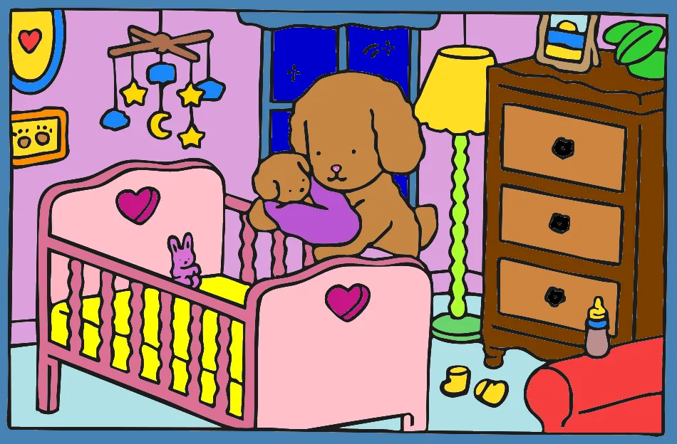 Boa noite bebe – Desenho Colorido Online - Imagem Destacada