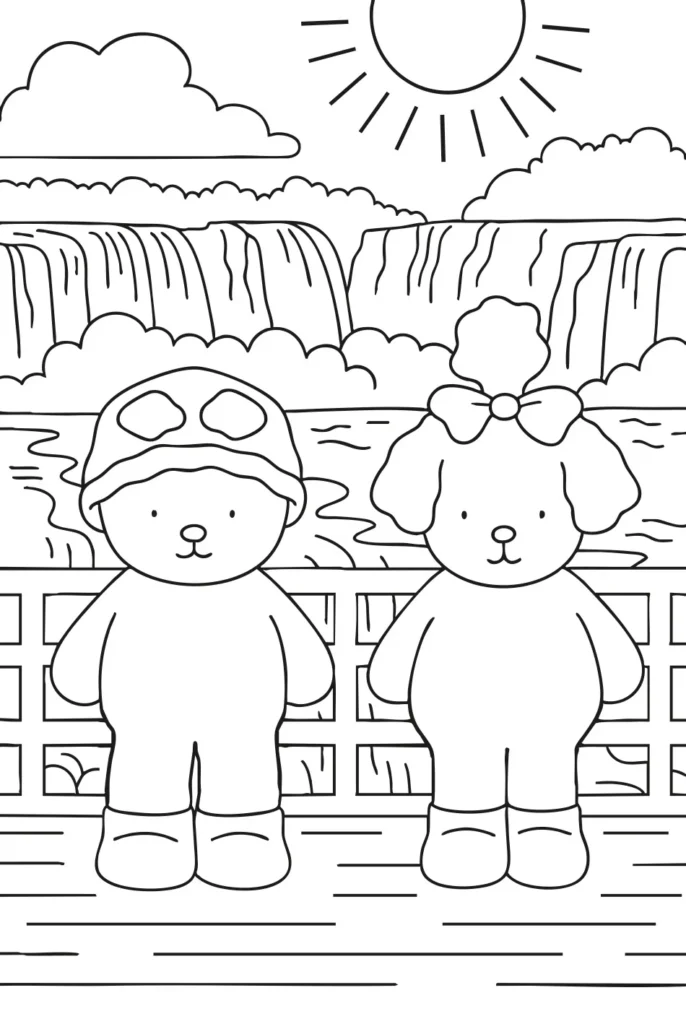 Desenho de Bobbie Goods com ursinho e cachorrinho em Foz do Iguaçu para colorir online.