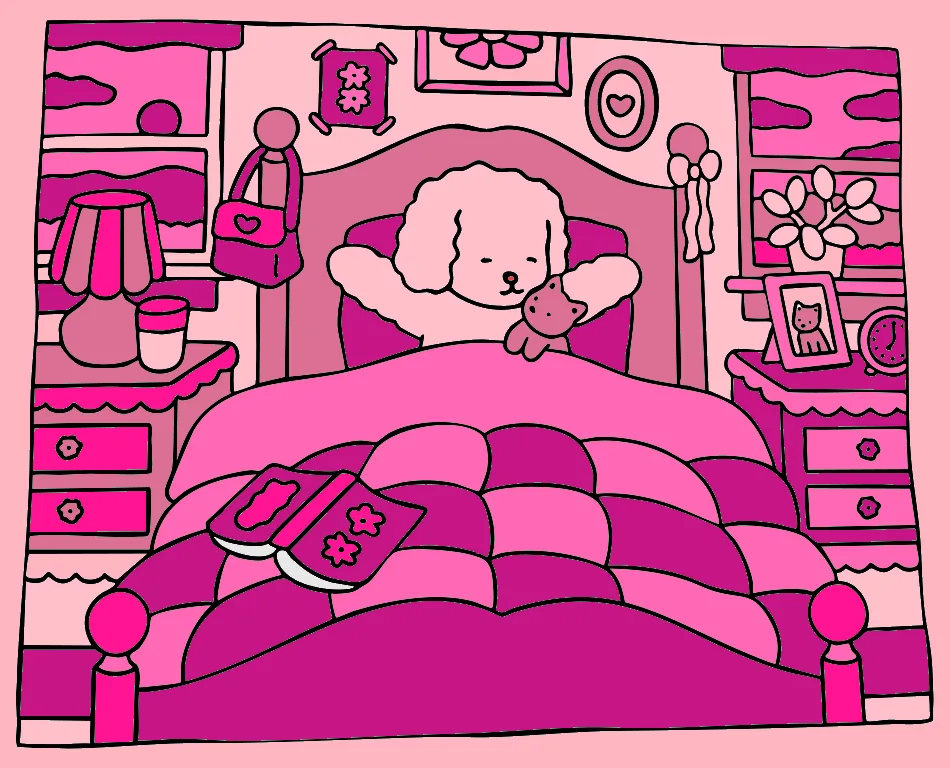 Booie goods cor de rosa – Desenho Colorido Online - Imagem Destacada