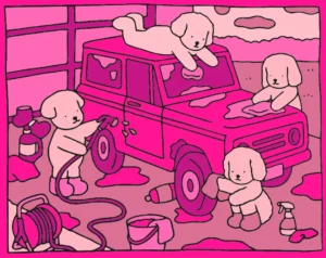 carro cor de rosa do booie goo 1753883054