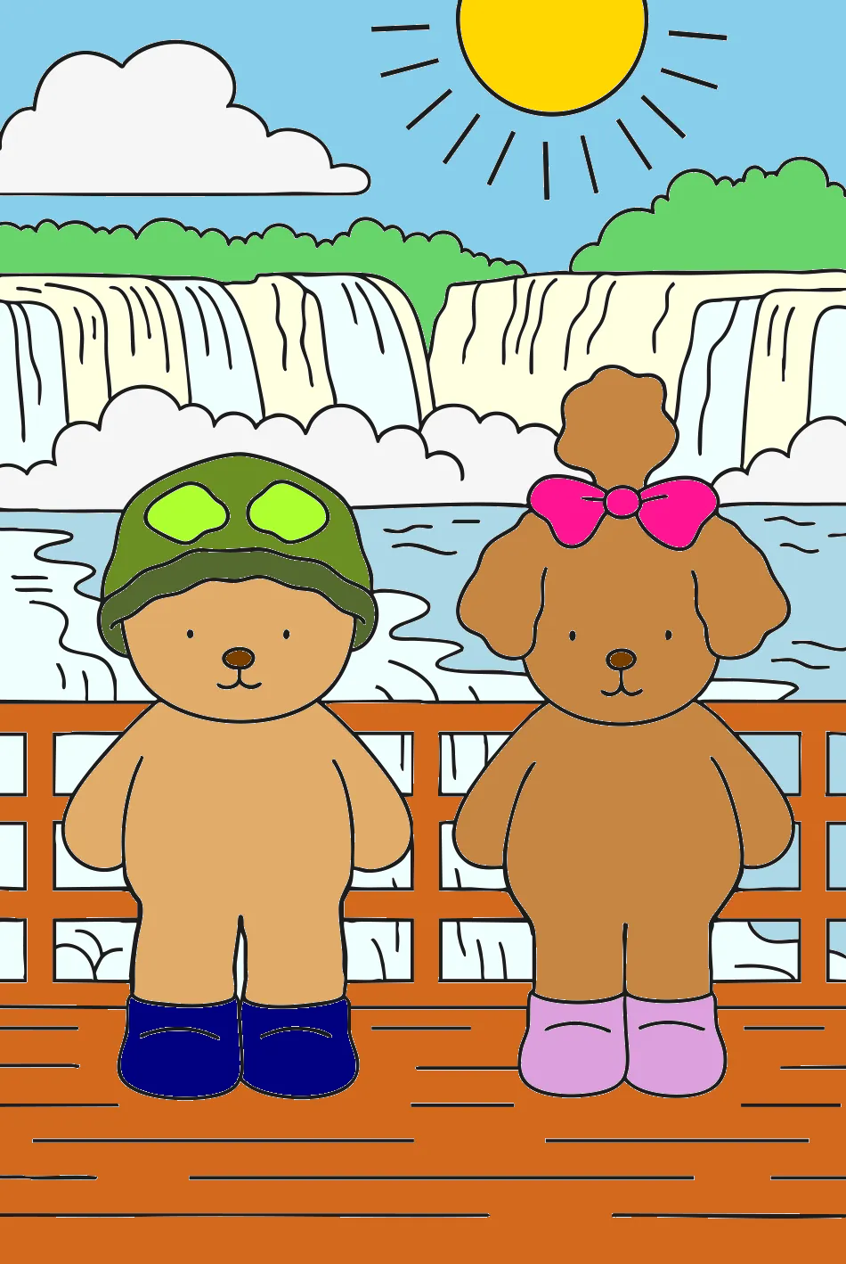 Cataratas do Iguaçu – Desenho Colorido Online - Imagem Destacada