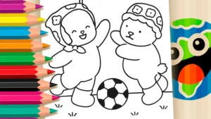 Desenho para colorir E se Fosse no Brasil? Bobbie Goods e Futebol
