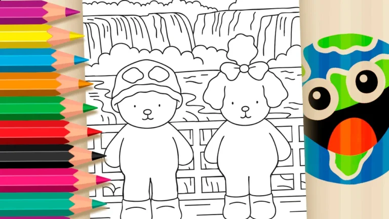 Desenho para colorir E se Fosse no Brasil? Desenho Kawaii em Foz do Iguaçu
