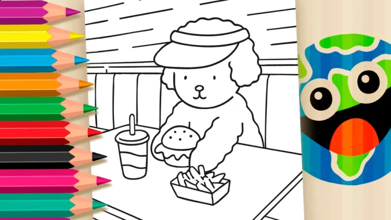 Desenho para colorir Desenho Kawaii Lanche para Colorir - Imprimir PDF Grátis ou Pintar Online!