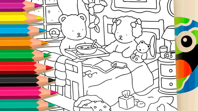 Desenho para colorir Desenho para Colorir Desenho Kawaii: Recuperando da Gripe!