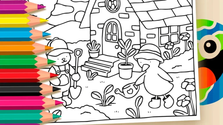 Desenho para colorir Desenho para Colorir Desenho Kawaii: Um Jardim de Encantos