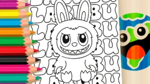 Desenho para colorir Desenho para Colorir LABUBU: O Monstrinho Travesso que Conquistou o Mundo!