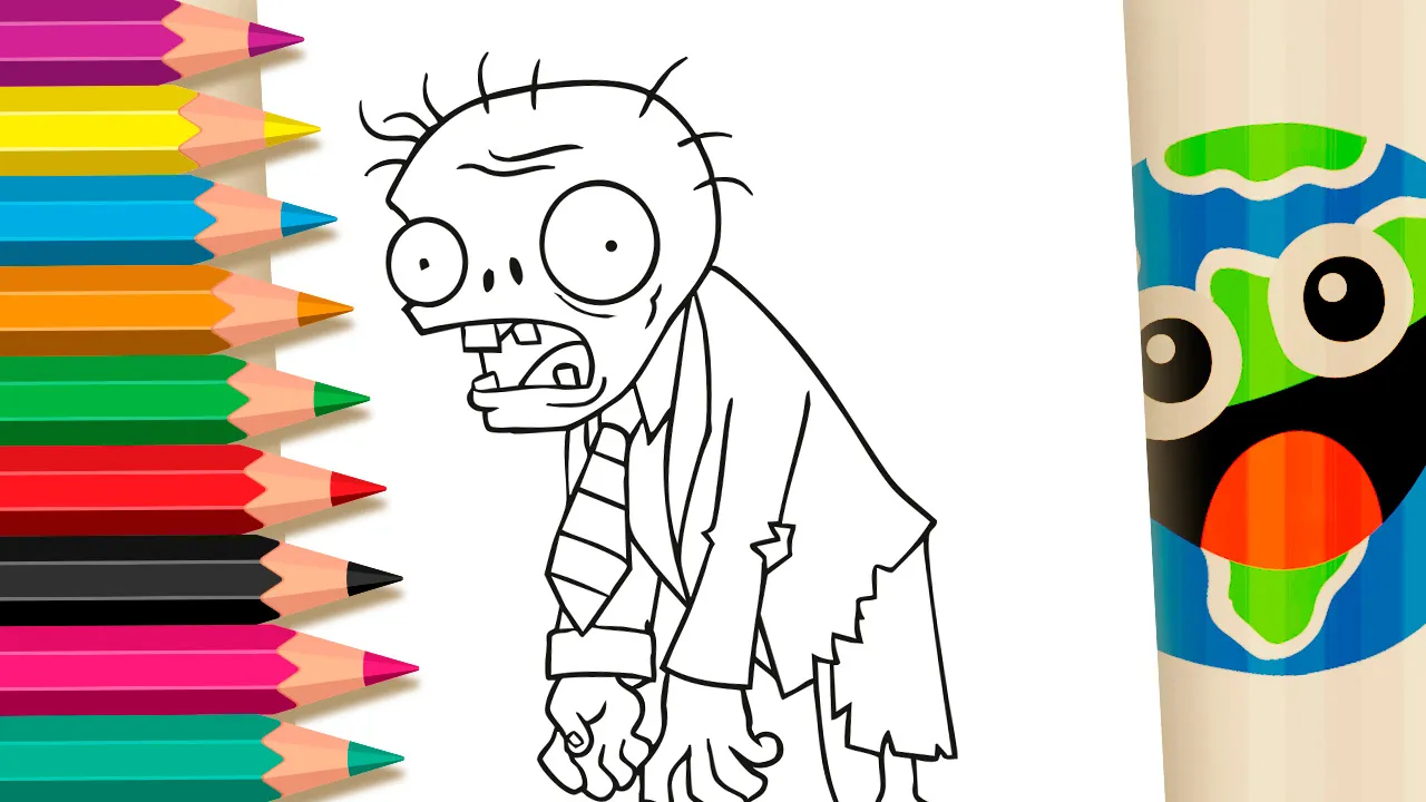Desenho para Colorir do Zumbi de Plants vs. Zombies Online e Grátis