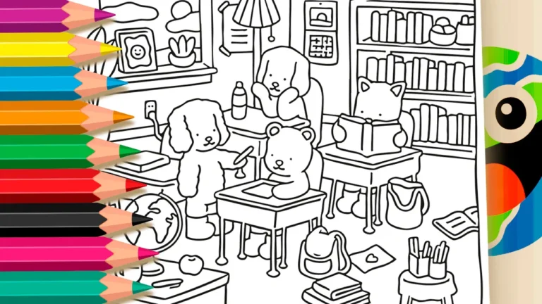 Desenho para colorir Desenho para Colorir Desenho Kawaii: A Sala de Aula Mais Fofa da Internet!
