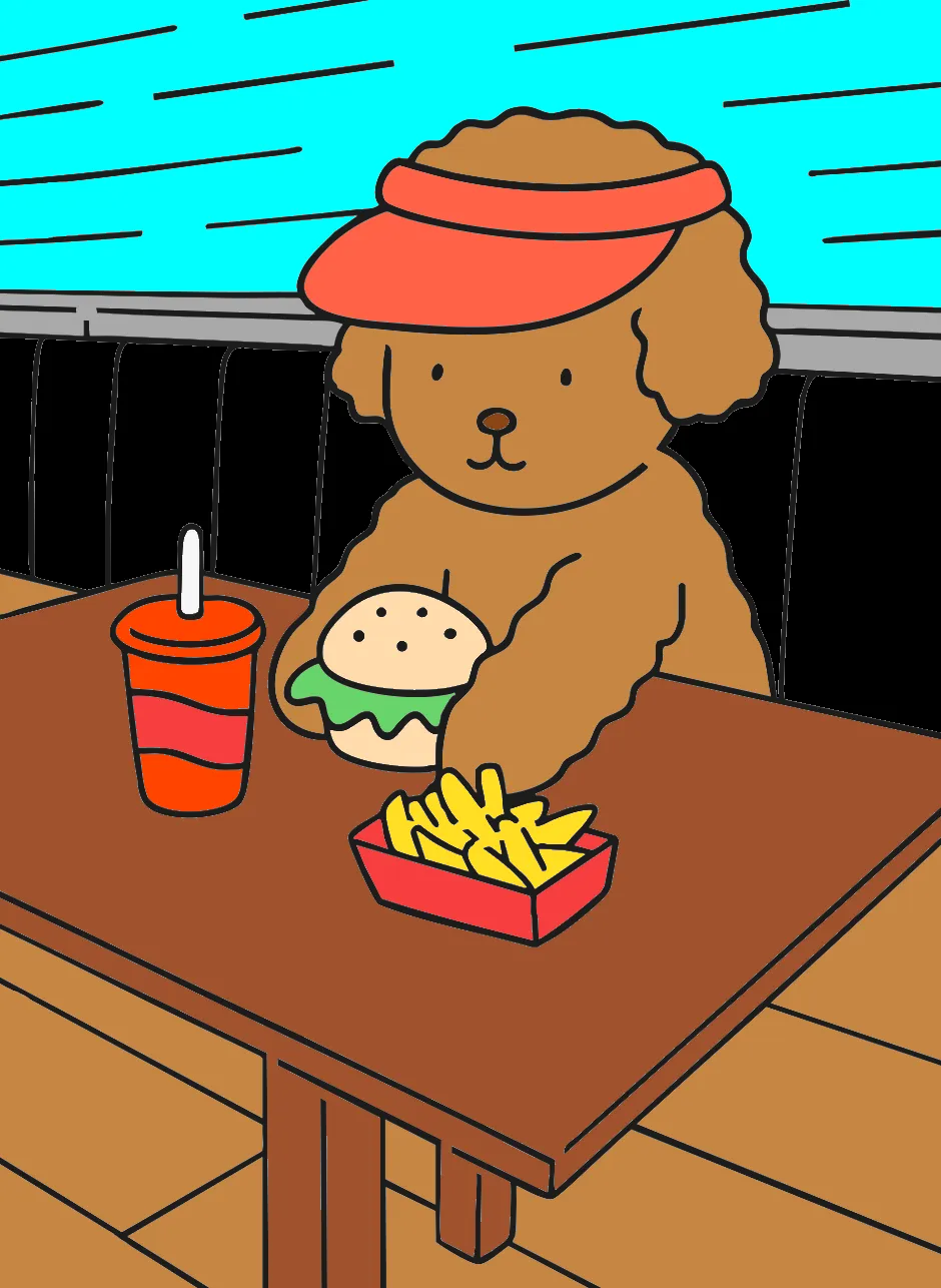 Comendo x-burguer – Desenho Colorido Online