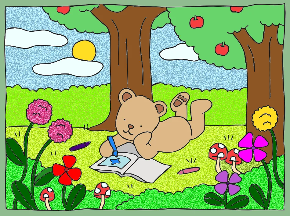 Desenhando ao ar livre – Desenho Colorido Online