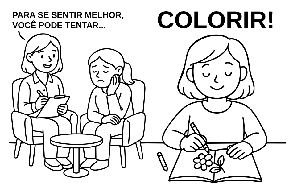 Desenho de Terapia: Encontre Calma e Bem-Estar Através da Arte para imprimir e colorir - PDF grátis para pessoas de todas as idades