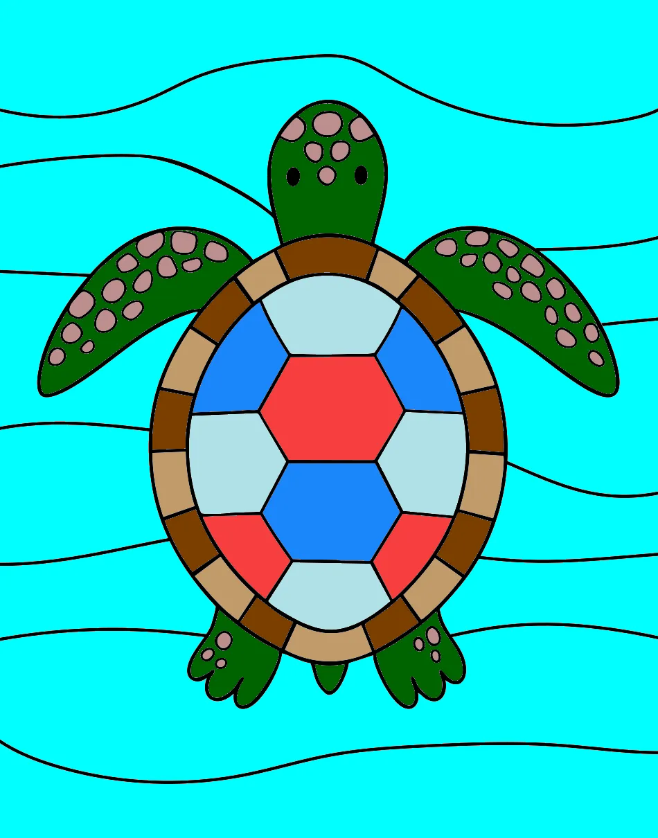 esa e aminha tartaruga marinha – Desenho Colorido Online - Imagem Destacada