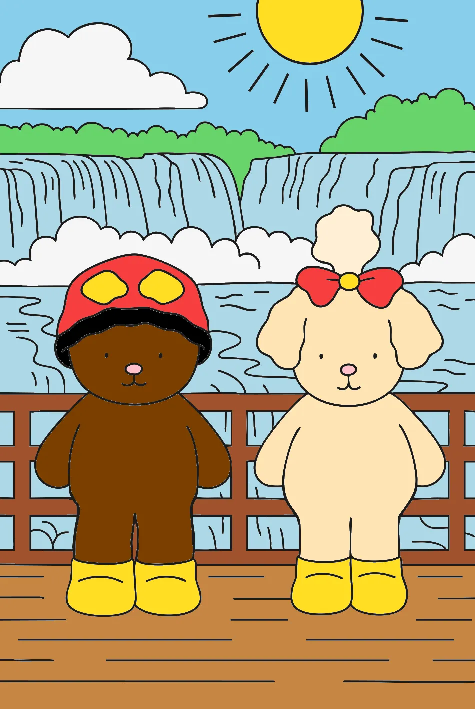 EU NO PARQUE COM MEU AMIGO – Desenho Colorido Online - Imagem Destacada