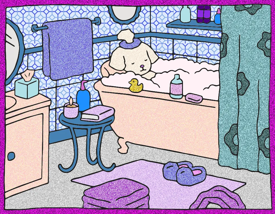 fofinha no banheira da avó – Desenho Colorido Online - Imagem Destacada