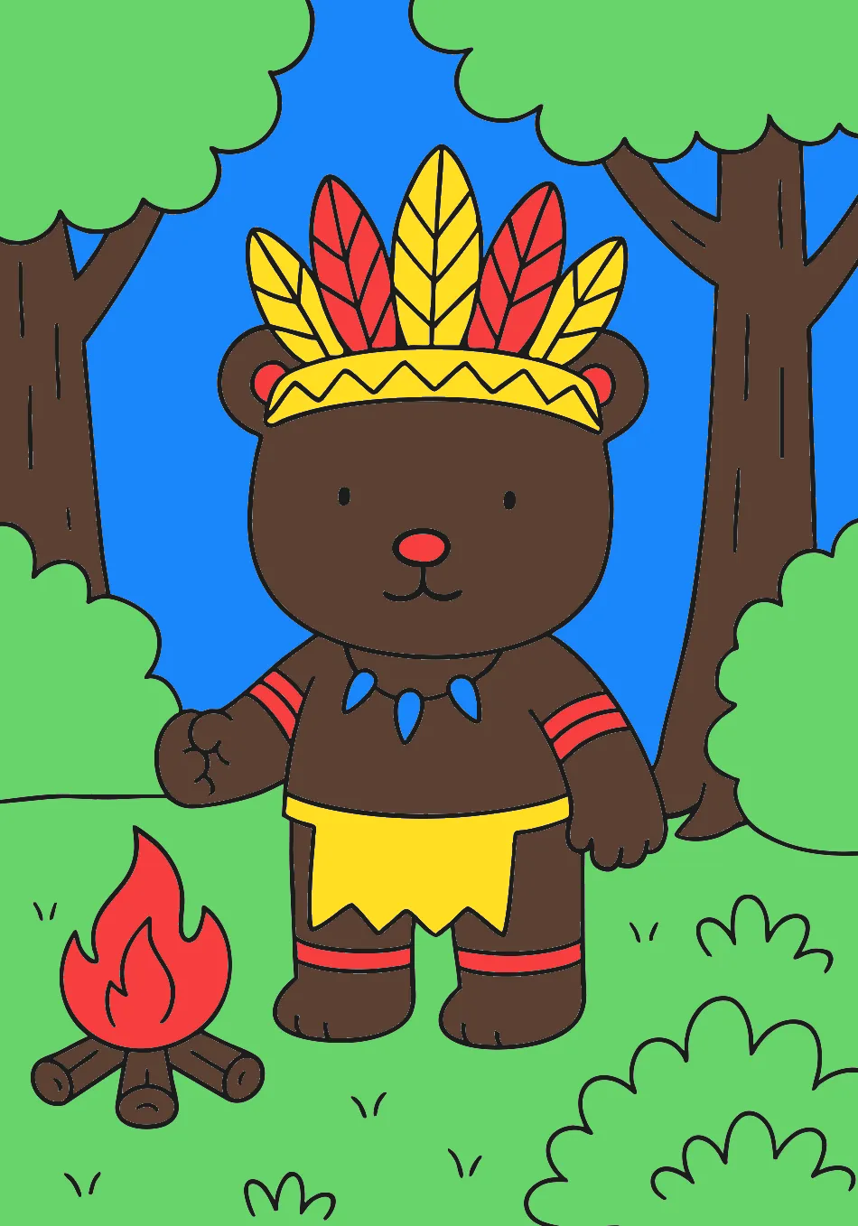 Guarani kaiowá – Desenho Colorido Online - Imagem Destacada