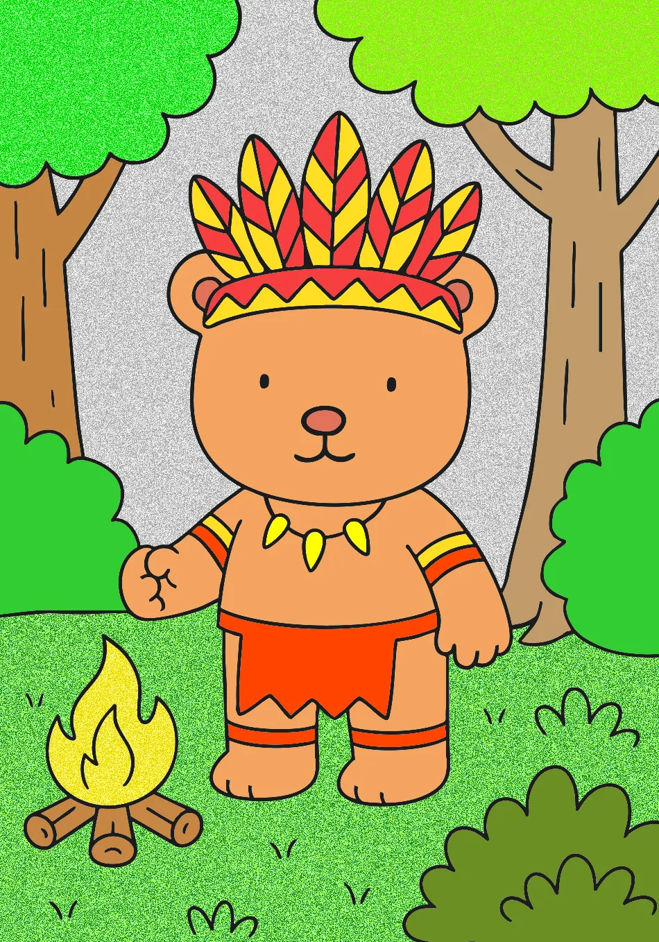 Indiozinho – Desenho Colorido Online - Imagem Destacada