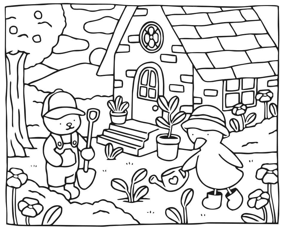 Desenho de Kawaii: Um Jardim de Encantos para imprimir e colorir - PDF grátis para pessoas de todas as idades