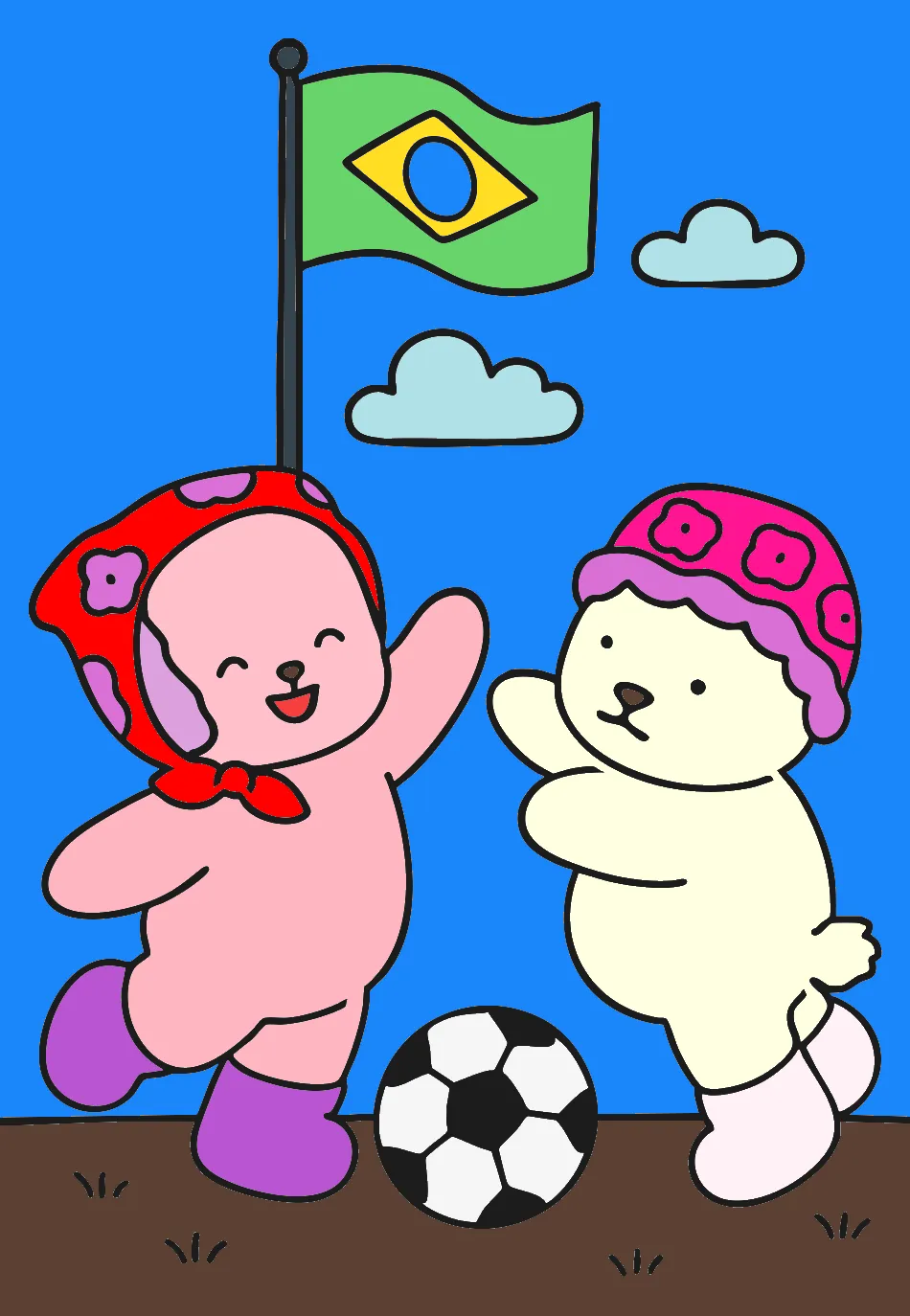 Jogando bola mais meu amigo – Desenho Colorido Online - Imagem Destacada