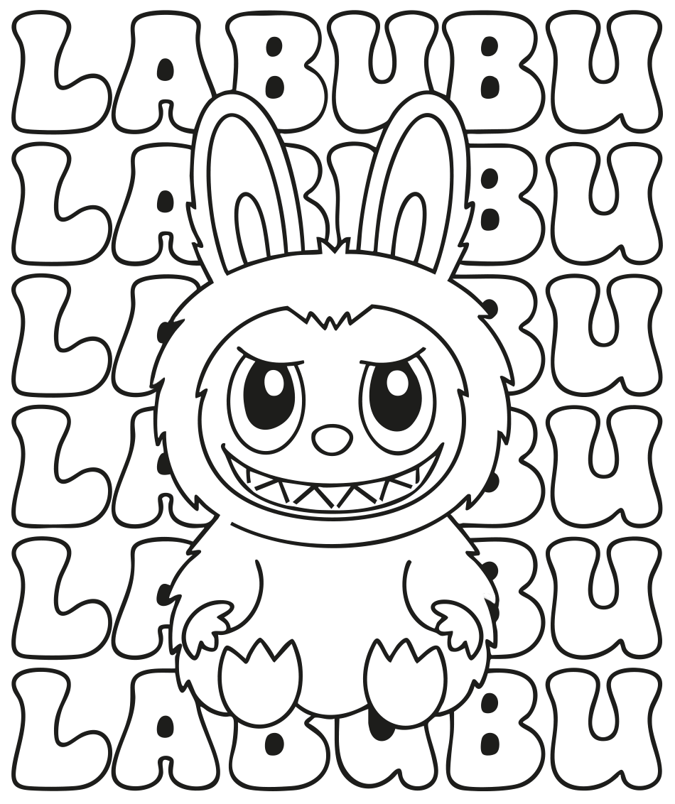 Desenho de LABUBU: O Monstrinho Travesso que Conquistou o Mundo! para imprimir e colorir - PDF grátis para pessoas de todas as idades