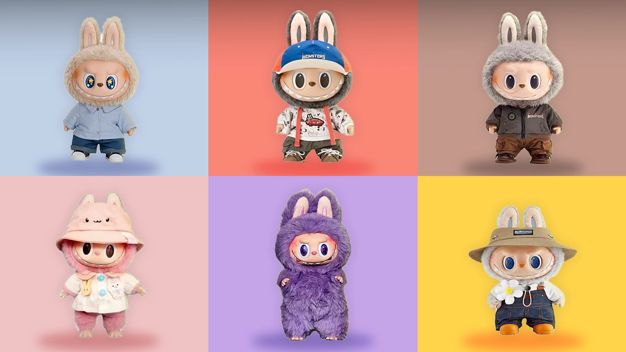 Imagem principal do Jogo da Memória do LABUBU, mostrando cartas viradas com personagens LABUBU e outros monstrinhos da série The Monsters, prontas para serem combinadas no jogo.