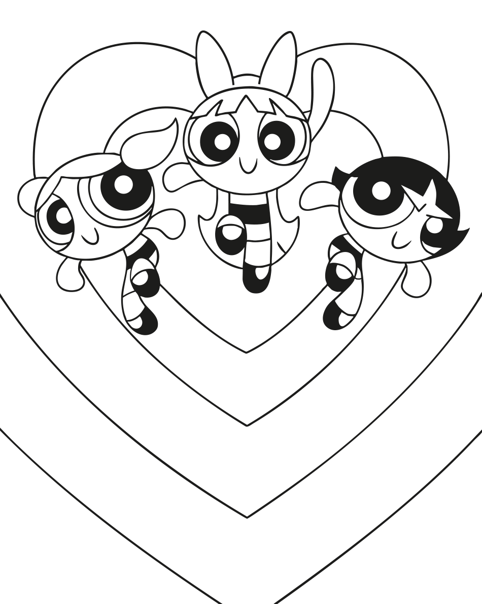 Desenho de 💖 Colorir : Meninas Superpoderosas! Salve o Dia com Suas Cores! para imprimir e colorir - PDF grátis para pessoas de todas as idades