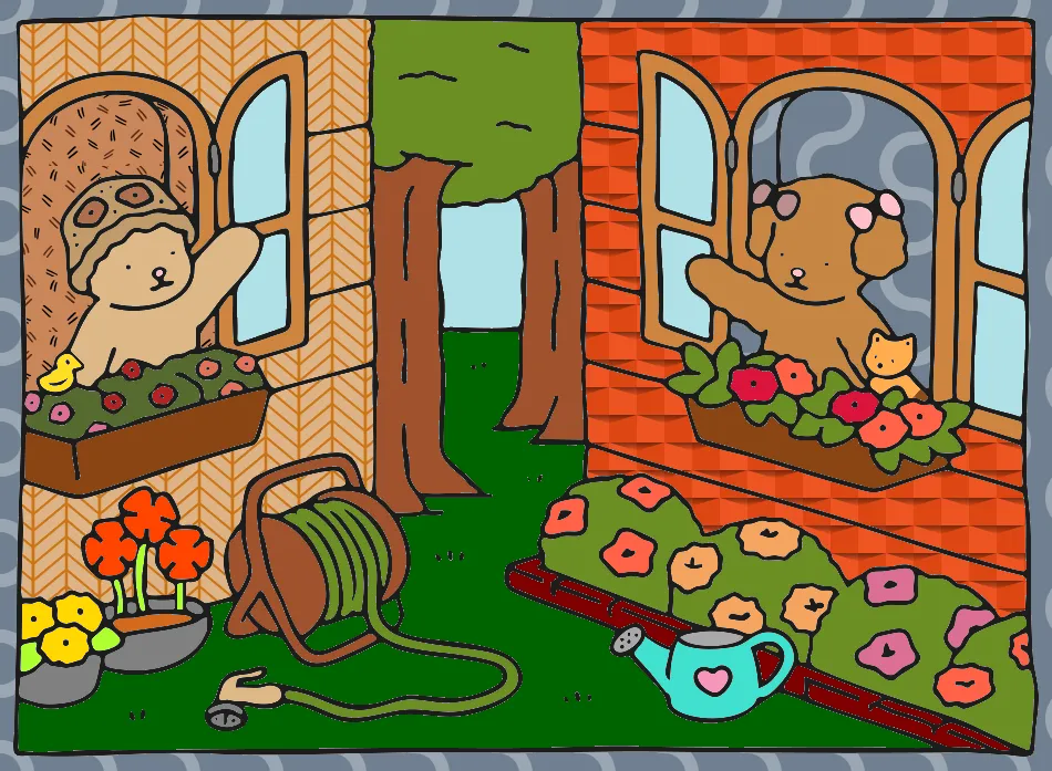 minha amiga e minha vizinha – Desenho Colorido Online - Imagem Destacada