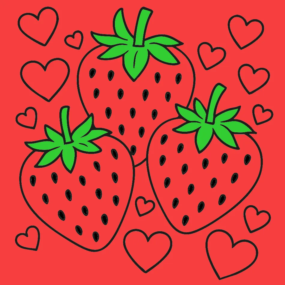 morango do amor – Desenho Colorido Online - Imagem Destacada