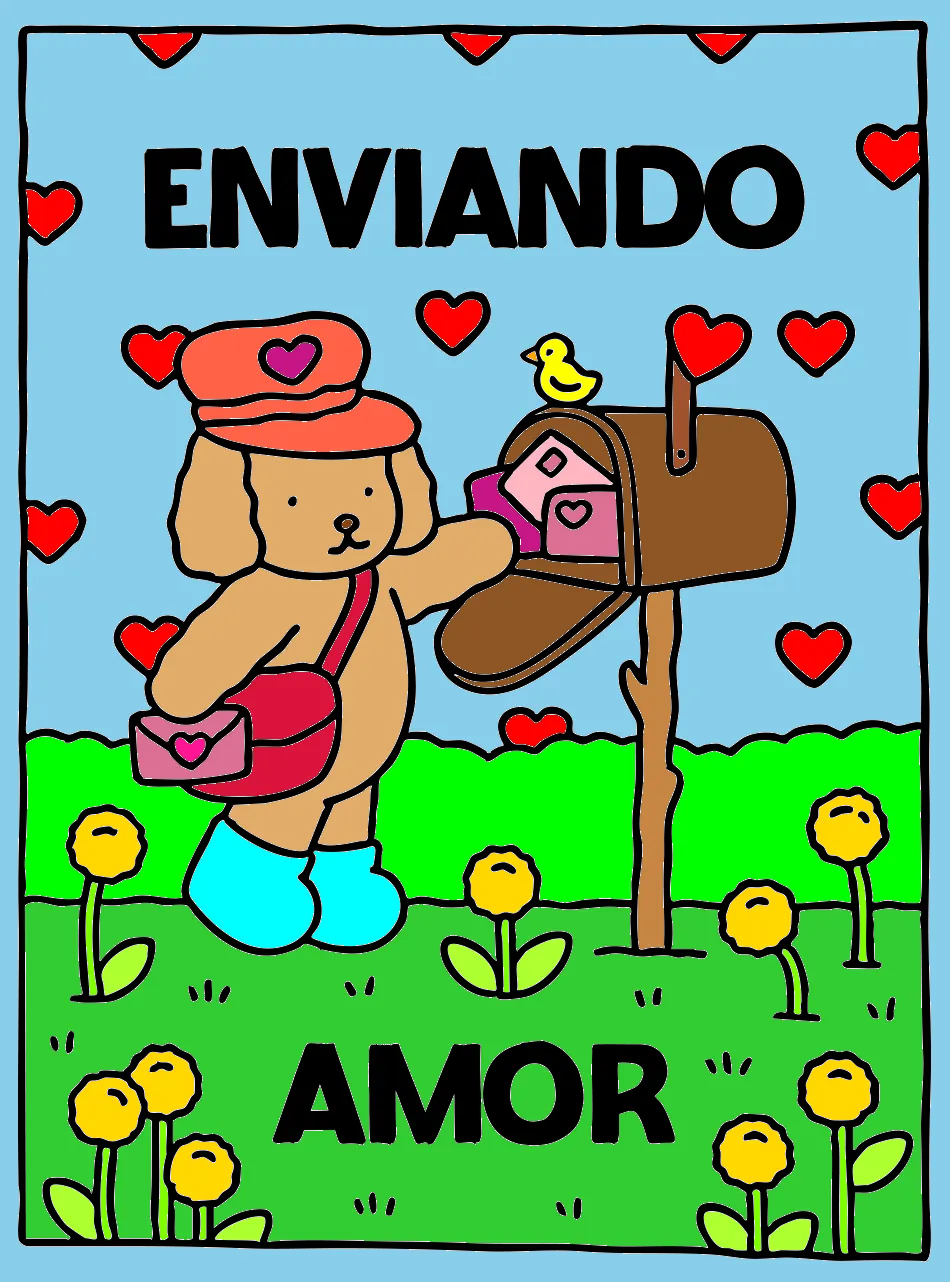 O AMOR ESTÁ NO AR – Desenho Colorido Online - Imagem Destacada