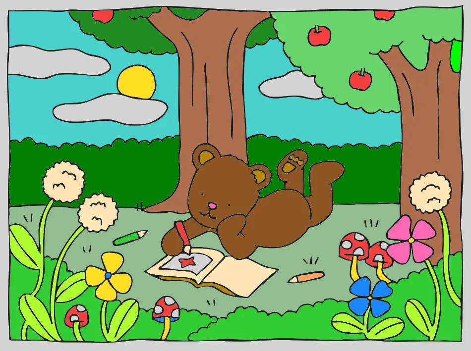 obra de arte do dig dig – Desenho Colorido Online - Imagem Destacada