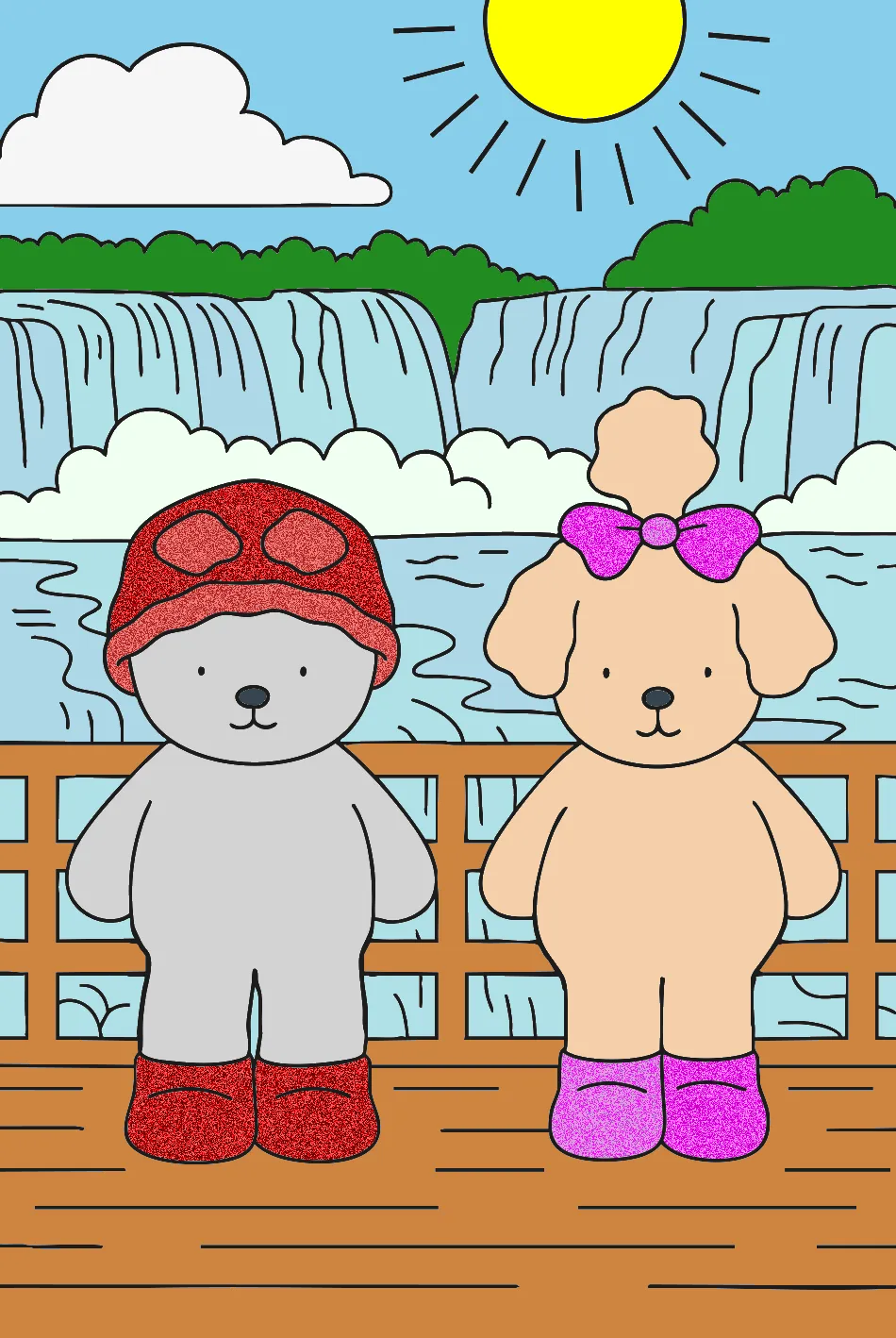 PEDRO E MELISSA NO BRASIL – Desenho Colorido Online - Imagem Destacada