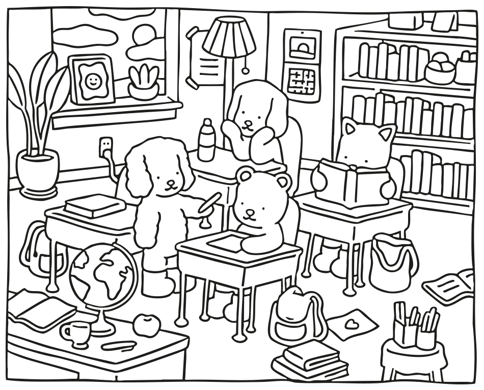 Desenho de Kawaii: A Sala de Aula Mais Fofa da Internet! para imprimir e colorir - PDF grátis para pessoas de todas as idades