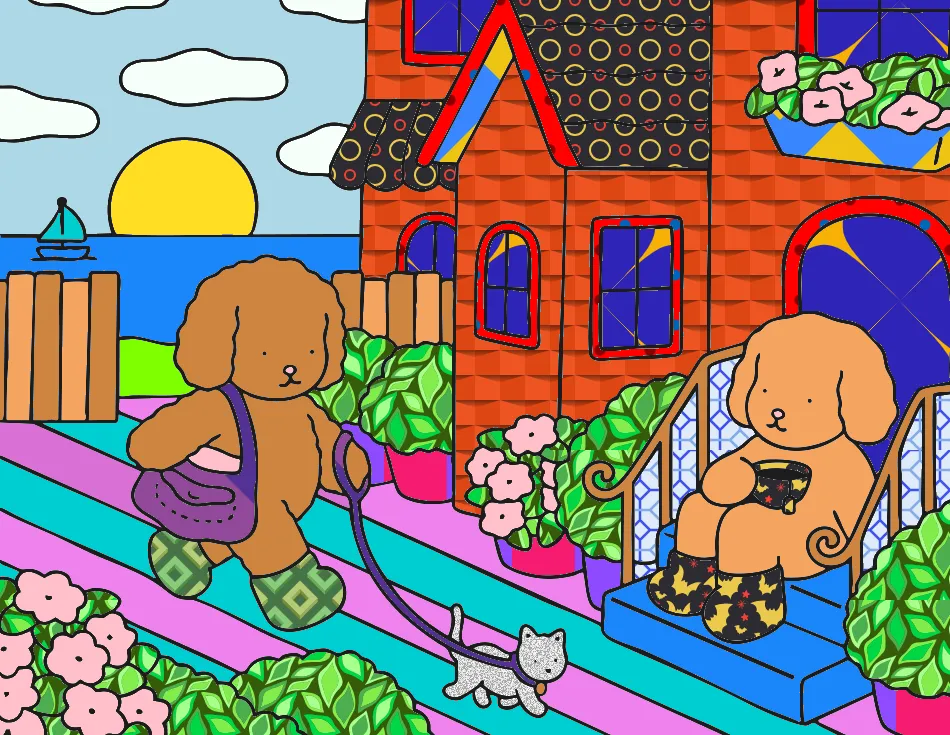 amigas se reencontrando – Desenho Colorido Online - Imagem Destacada